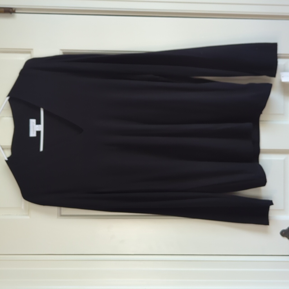Charter Club Black V-Neck Long Sleeve Blouse Top - XL - NWT